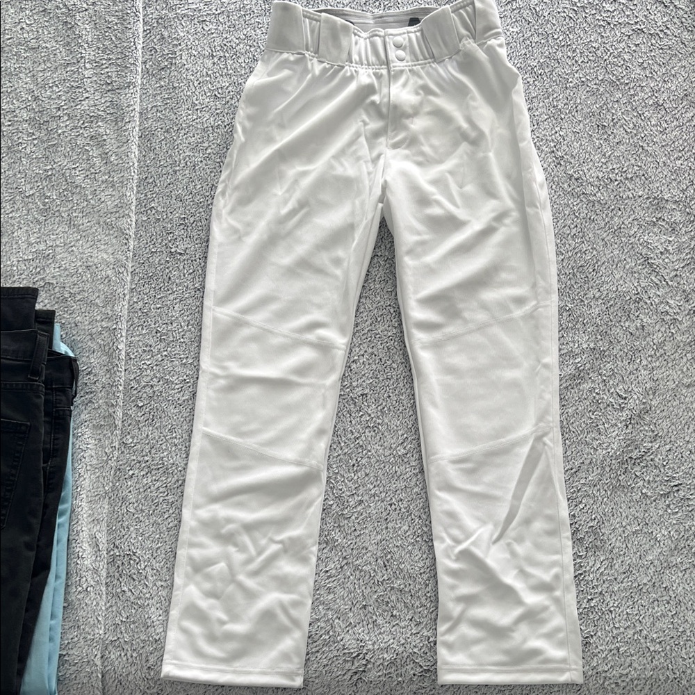 adidas Kids White Open Hem Baseball Pants NWT